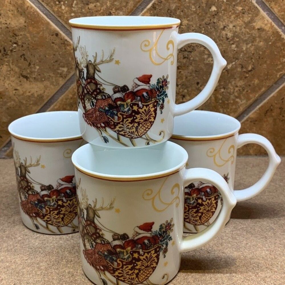 WILLIAMS-SONOMA  'Twas the Night Before Christmas' 6 oz. Mug (4) Espresso Cup